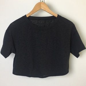 Lululemon black see through crop top